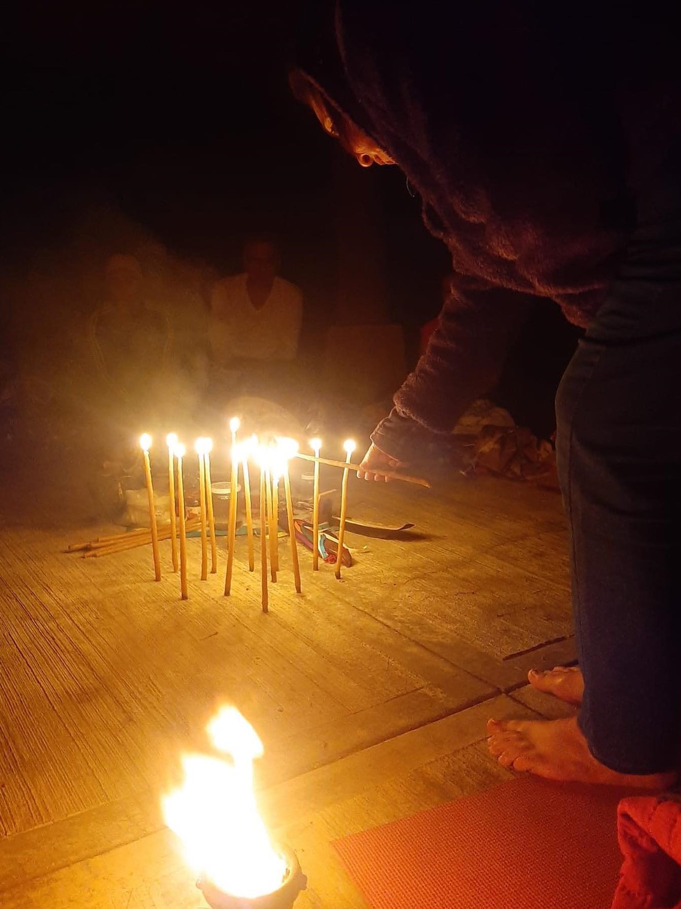 candlelight in the sacred ceremony of the mystical mushrooms of huautla